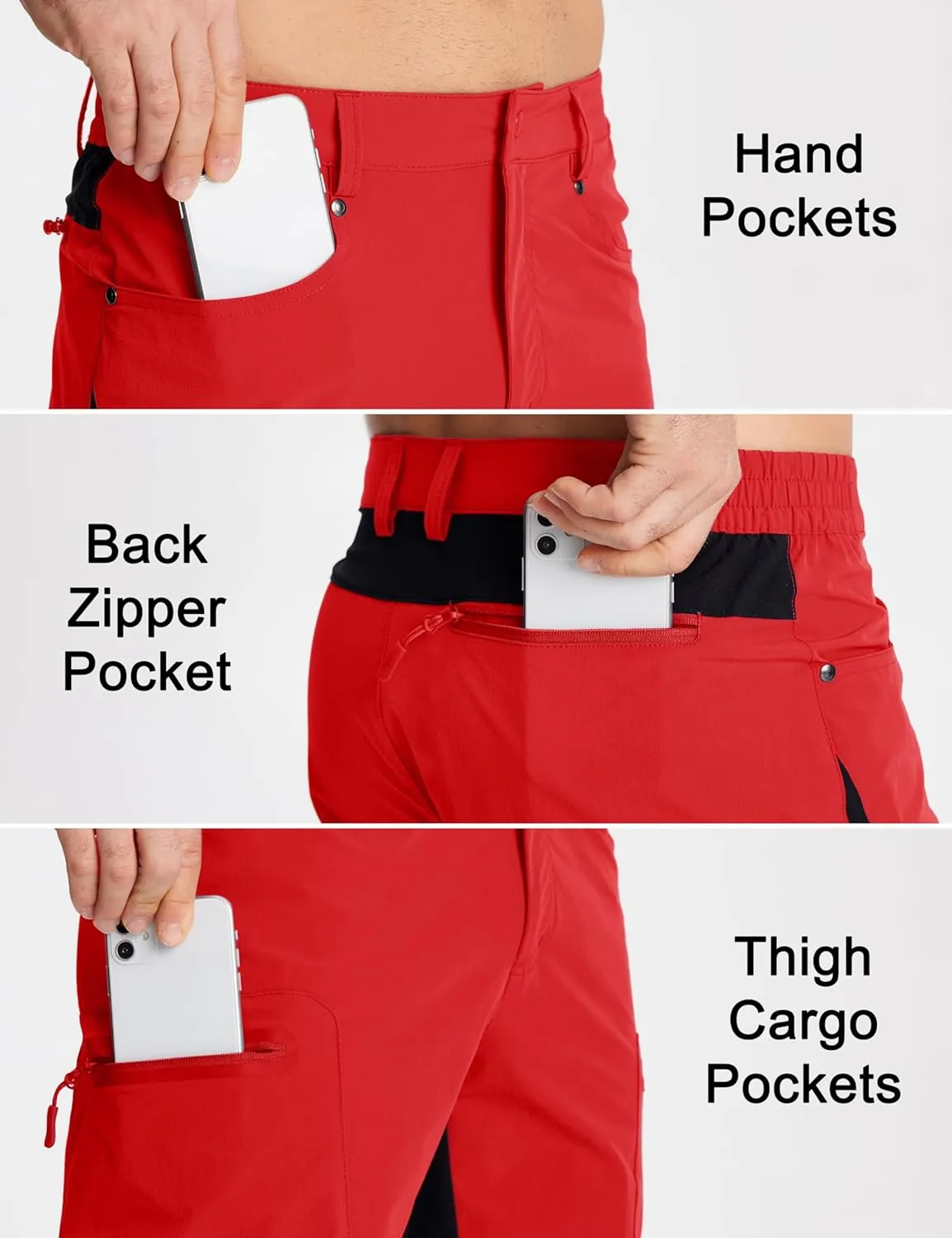 MAGCOMSEN Men's Hiking Shorts 5 Pockets Ripstop, Quick Dry, Summer Athletic Shorts for Workout, Hiking, Cycling
