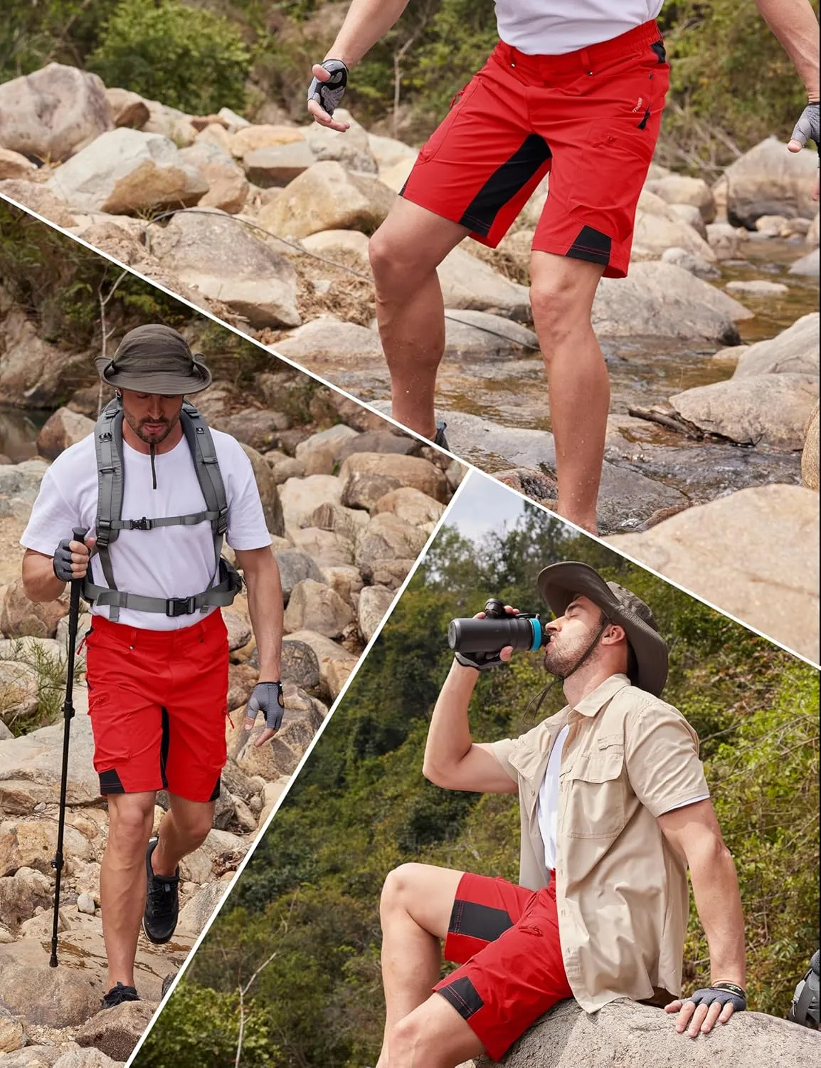 MAGCOMSEN Men's Hiking Shorts 5 Pockets Ripstop, Quick Dry, Summer Athletic Shorts for Workout, Hiking, Cycling