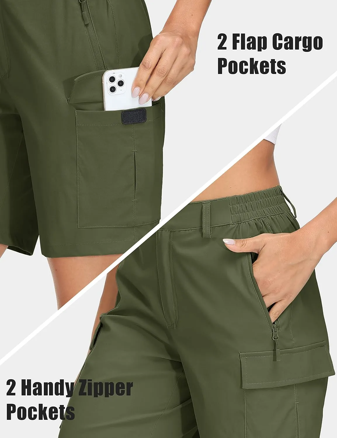 MAGCOMSEN Women's Hiking Cargo Shorts Quick Dry Lightweight 7 Inch Golf Athlectic Casual Trendy Shorts with 5 Pockets