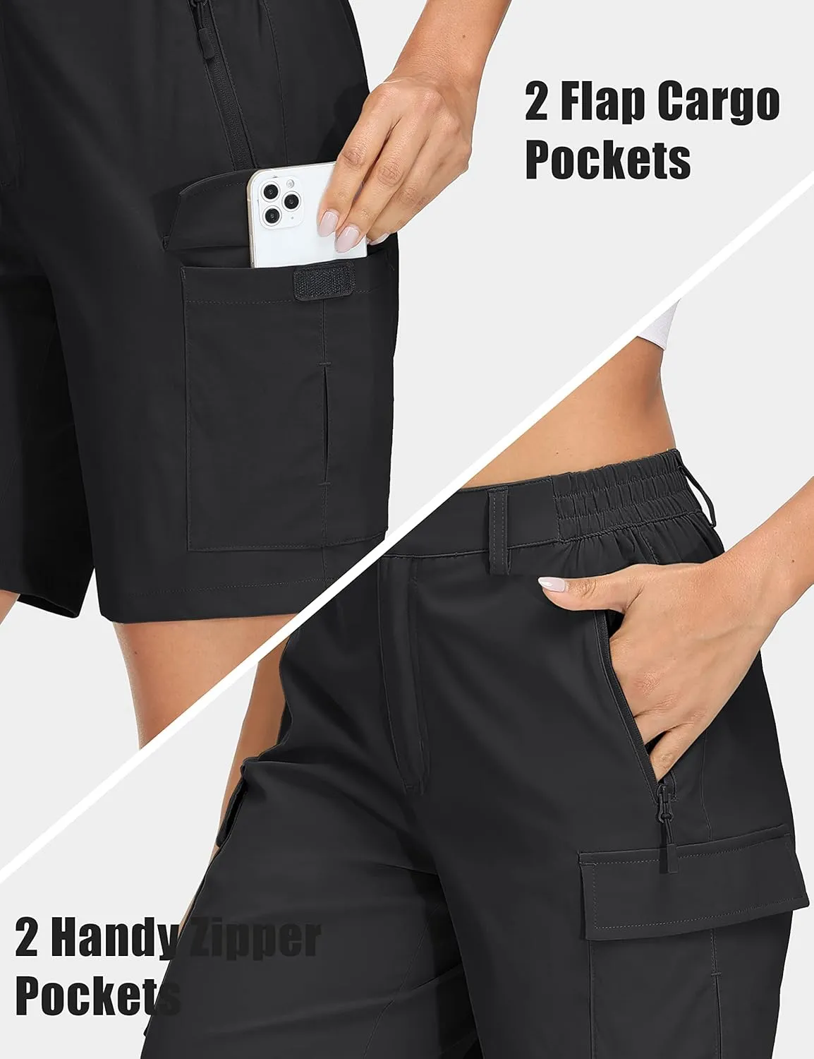 MAGCOMSEN Women's Hiking Cargo Shorts Quick Dry Lightweight 7 Inch Golf Athlectic Casual Trendy Shorts with 5 Pockets