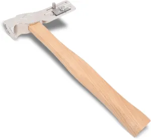Magnet Roofing Hatchet, MWT 005 MH 17oz Magnet Hammer for Roofing Repair, Carbon Steel Handy Roofing Hammer Tool with a Sliding Gauge & Nail Claw & Wooden Handle