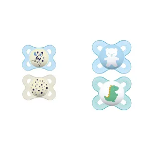 MAM Night Pacifiers 0-6 Months, Best for Breastfed Babies, Glow in The Dark, Baby Boy, 2 Count & Original Start Newborn Baby Pacifier, Best Pacifier for Breastfed Babies, Sterilizer Case