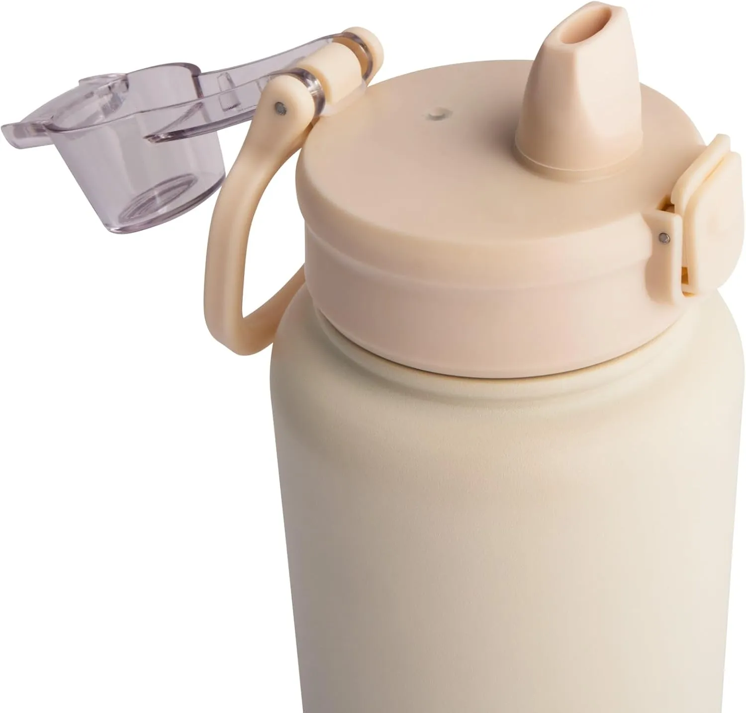 Manna Push Stainless Steel Bottle with Push-open Locking Lid and Sipping Spout - 40 Oz - Vanilla Powder Coat
