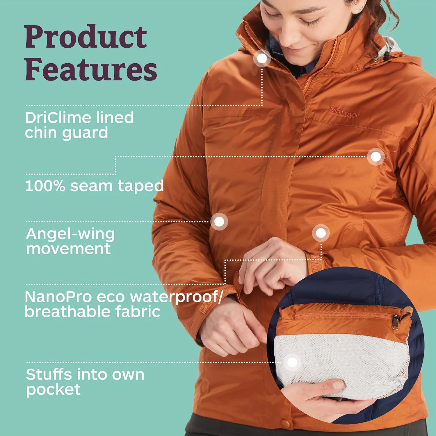 MARMOT Women's Precip Eco Waterproof Rain Jacket