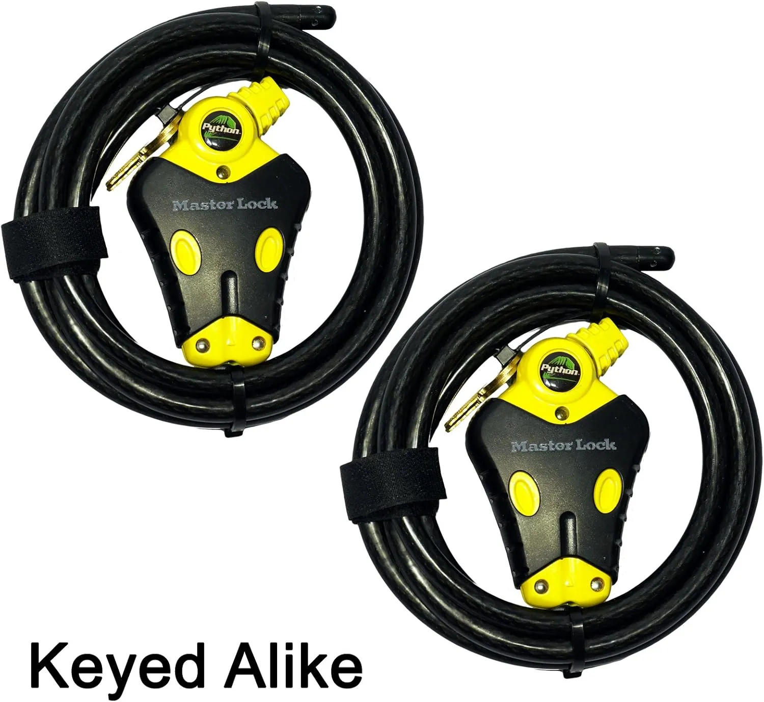 Master Lock - Two 6 ft Python Adjustable Cable Locks Keyed Alike, 8413KACBL-66