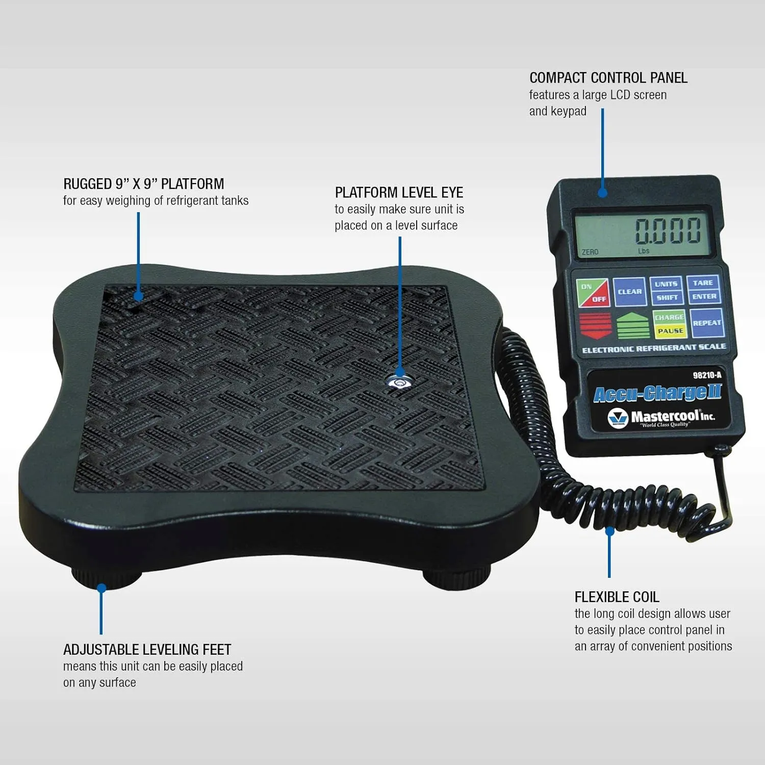 Mastercool 98210-A Electronic Refrigerant Scale, Black