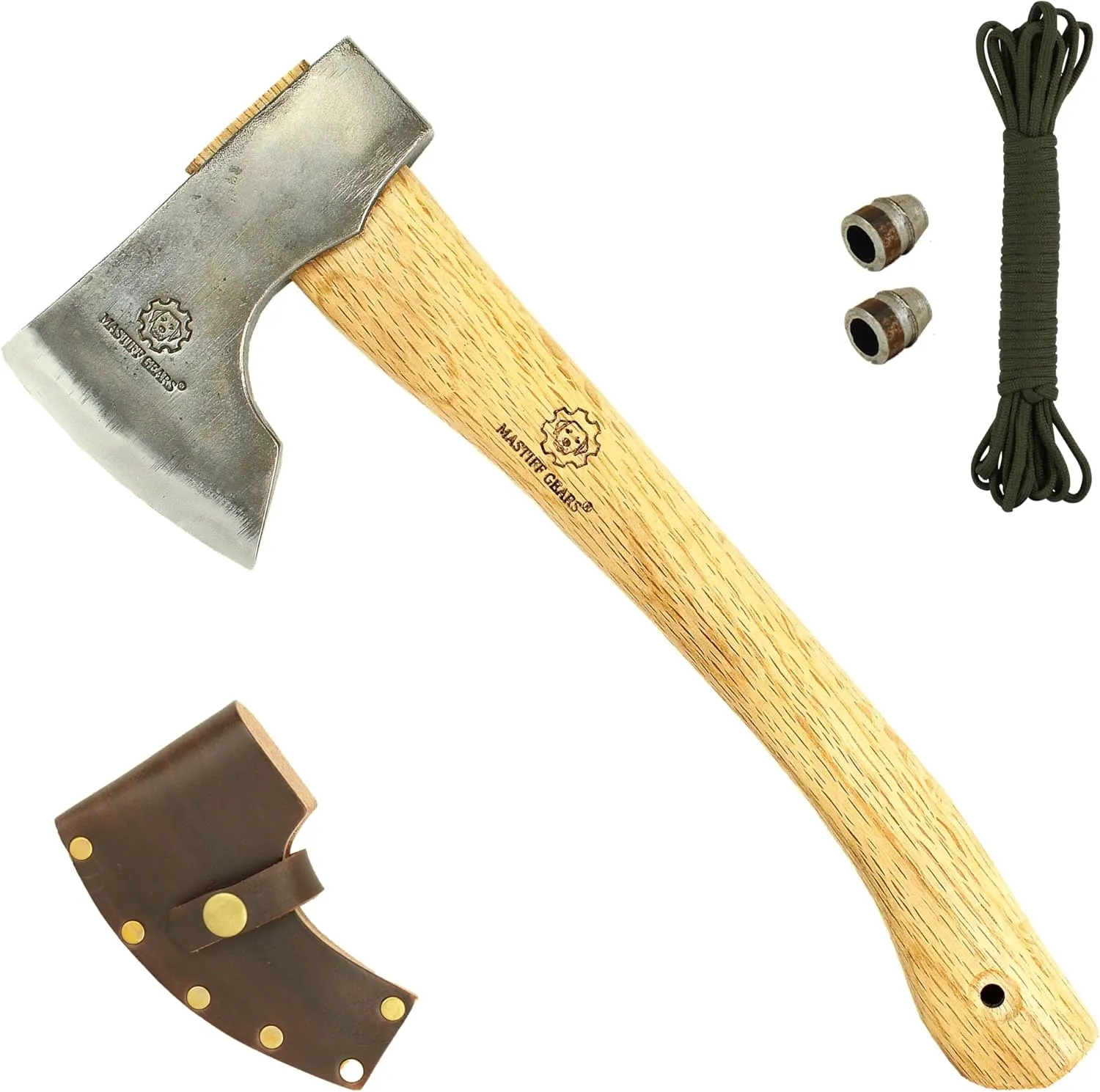 Mastiff Gears® Hand-Forged Wood Handle Hatchet: Versatile Carving, Camping, Wood Splitting Axes in Two Sizes for Outdoor Enthusiasts (Orcish Axe)