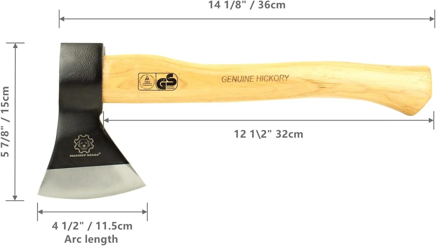 Mastiff Gears® Wooden Handle Hatchet,Camping Axe, Wood Splitting Axe for Camping, Bush Craft, Hunting, Survival Enthusiast