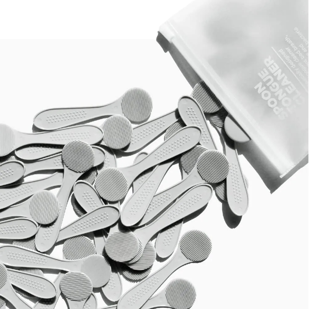 MATT GRAY Disposable Spoon Tongue Cleaner/Scraper 40ct, Portable Pouch, Made in KOREA