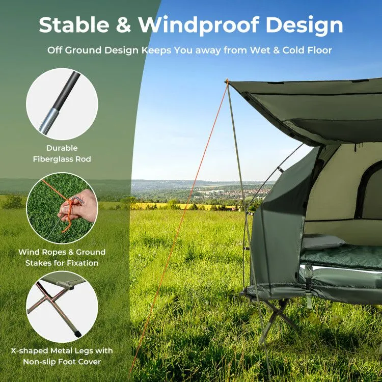 Mattress Folding 1-Person Camping Sunshade Tent Durable Free worldwide shipping and with Air
