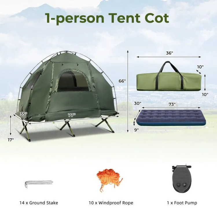 Mattress Folding 1-Person Camping Sunshade Tent Durable Free worldwide shipping and with Air