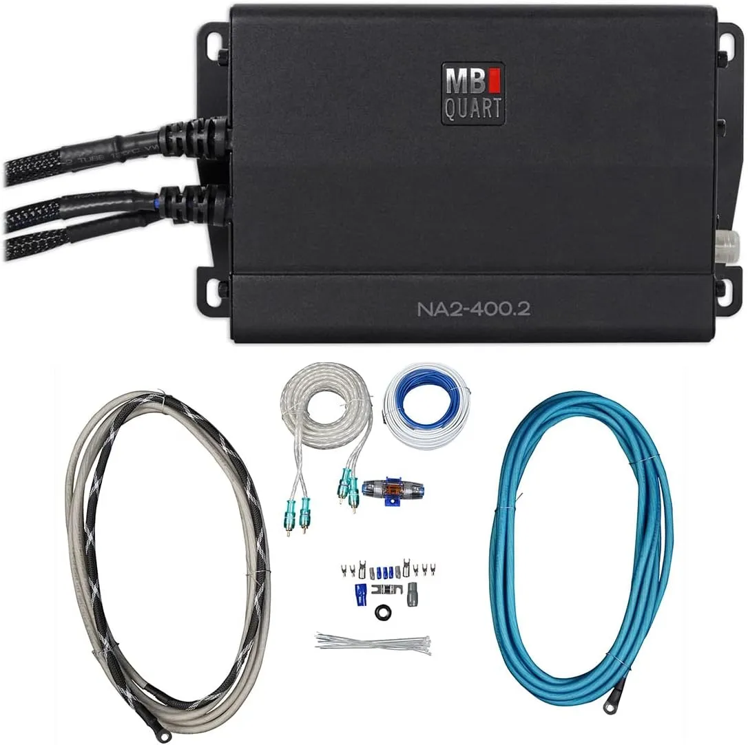 MB QUART NA2-400.2 400 Watt RMS 2-Ch. Marine Boat ATV Compact Amplifier Amp Kit