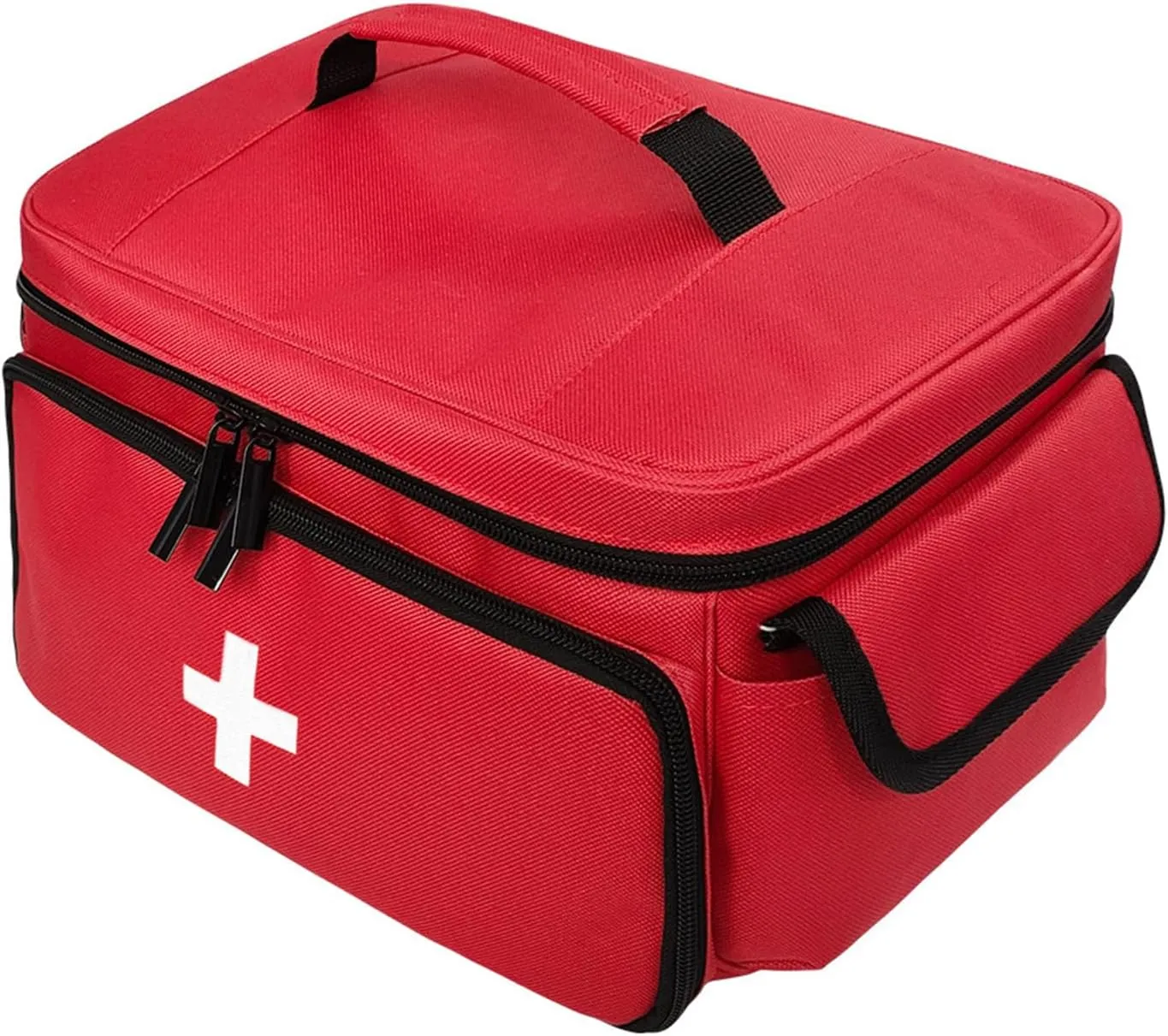 Medicine Storage Bag, Empty First Aid Bag, Medicine Organizer and Storage Bag Empty, Pill Bottle Organizer for Emergency, First Aid Box Family Zippered Medicine Bag for Home and Travel