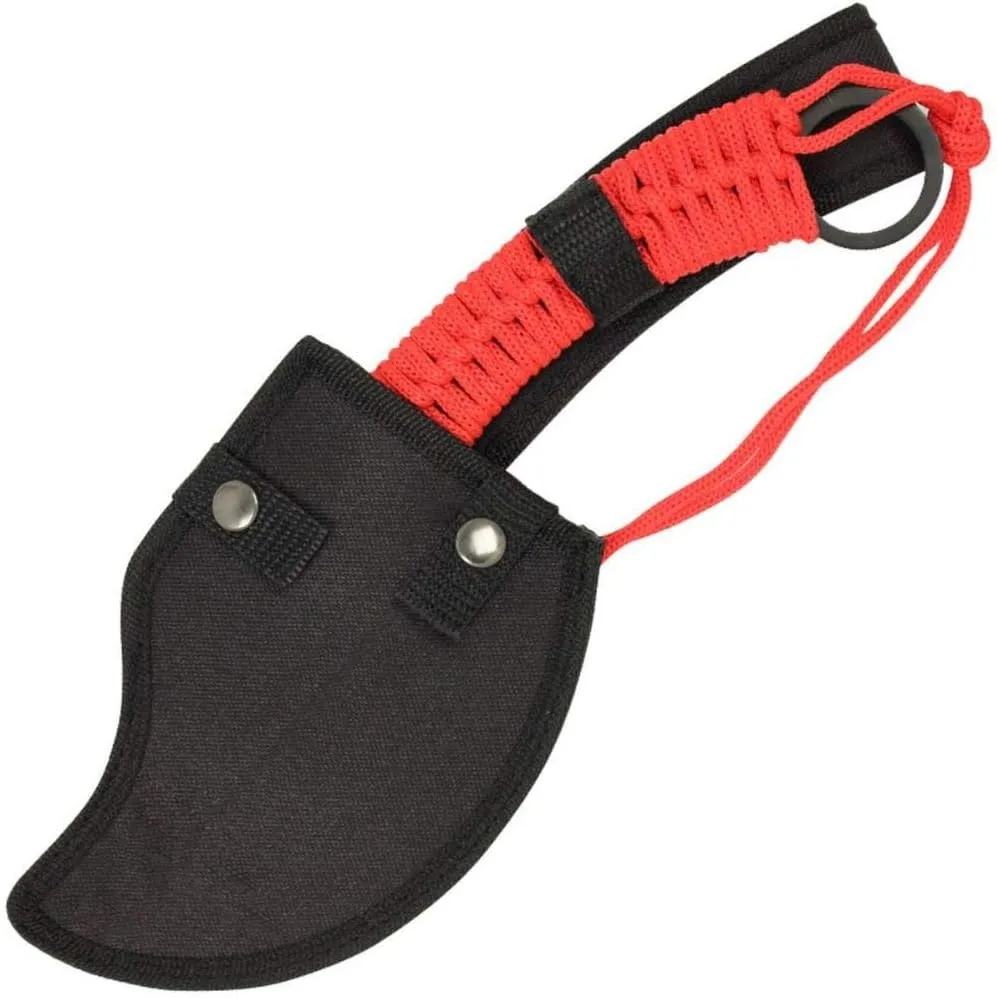 MedievalDepot Zed Skullsplitter Throwing Axe | Tactical Hatchet | Outdoor Survival Tool | Camping Axe | Ninja | Red