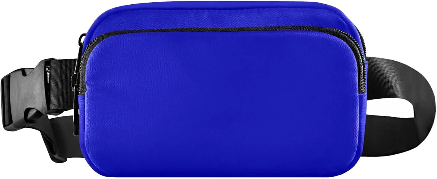 Medium Blue Fanny Belt Bag Waist Packs Crossbody Bags Bum Bag for Running Hiking Travel Workout Adjustable Strap for Women Men