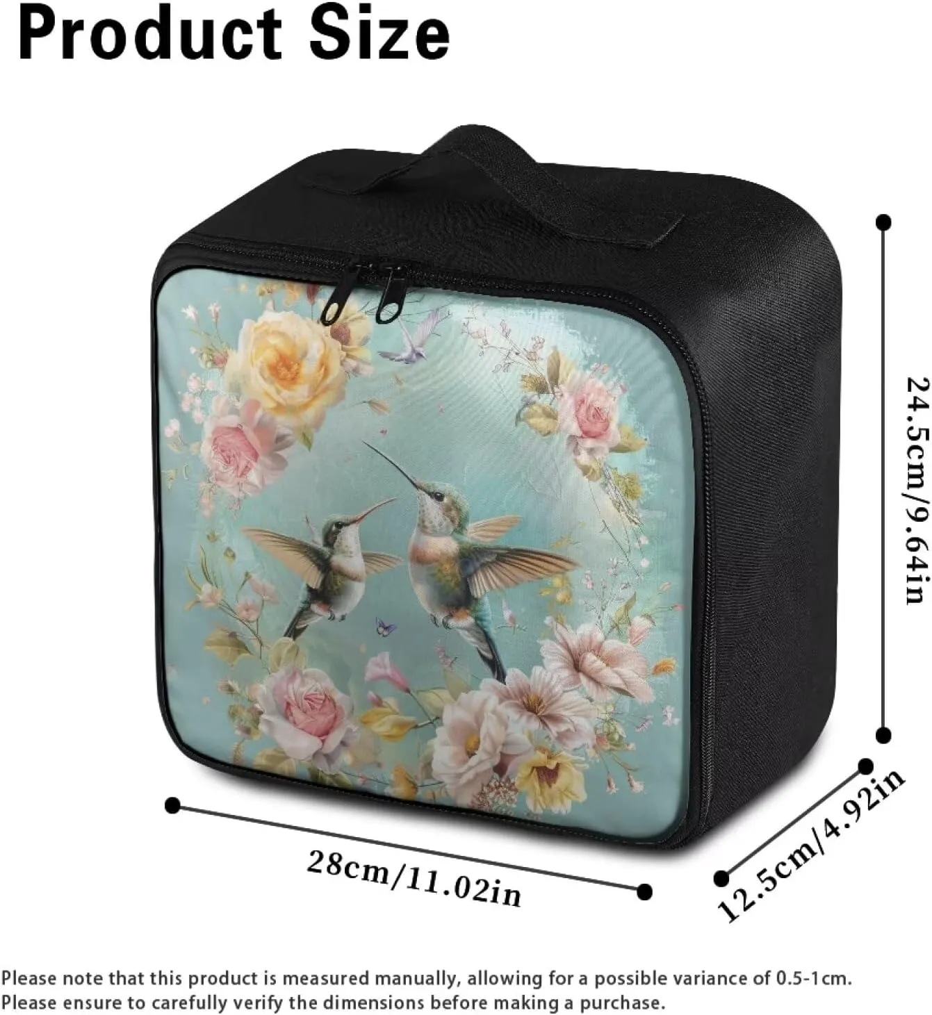 Medium Size First Aid Bag Empty Hummingbird Travel First Aid Kit Pouch Floral Medical Storage Bag Portable Emergency Survival Pouch Bag for Dorm Camping Hiking Home Travel