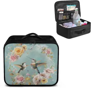 Medium Size First Aid Bag Empty Hummingbird Travel First Aid Kit Pouch Floral Medical Storage Bag Portable Emergency Survival Pouch Bag for Dorm Camping Hiking Home Travel