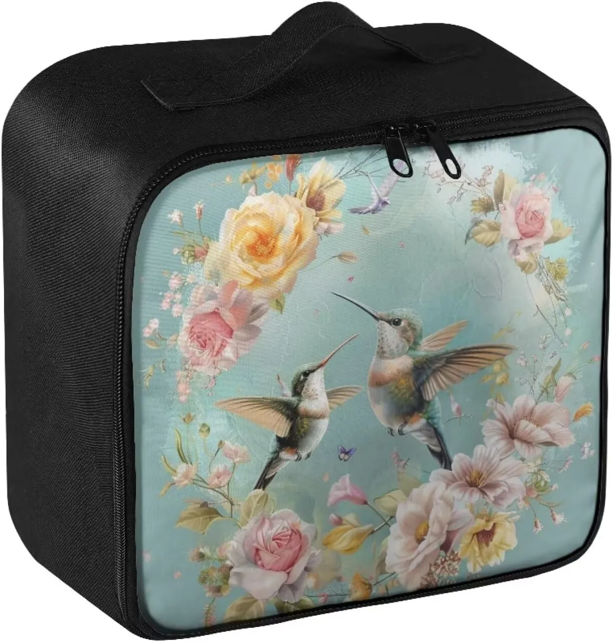 Medium Size First Aid Bag Empty Hummingbird Travel First Aid Kit Pouch Floral Medical Storage Bag Portable Emergency Survival Pouch Bag for Dorm Camping Hiking Home Travel