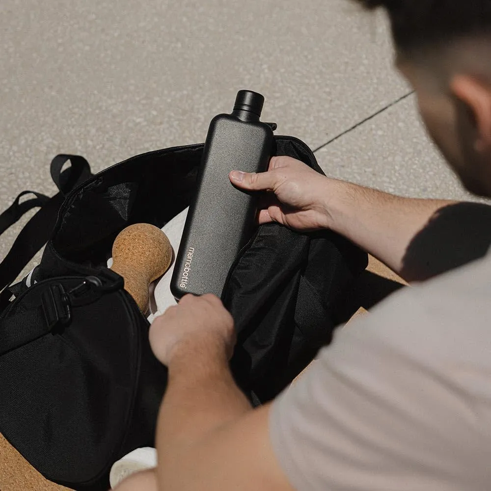 memobottle SLIM STAINLESS STEEL (BLACK) | 20 oz / 600 ml | Durable, Leak-Proof, Premium Water Bottle | BPA-free| Ideal for Modern Lifestyle, Gym Workouts & Travel