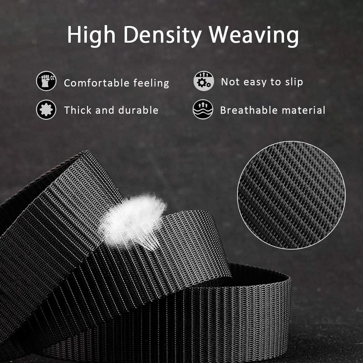 Men Tactical Belt 1.5 Inch Heavy Duty Belt Nylon Work Belt Quick-Release Metal Buckle for Molle Sport
