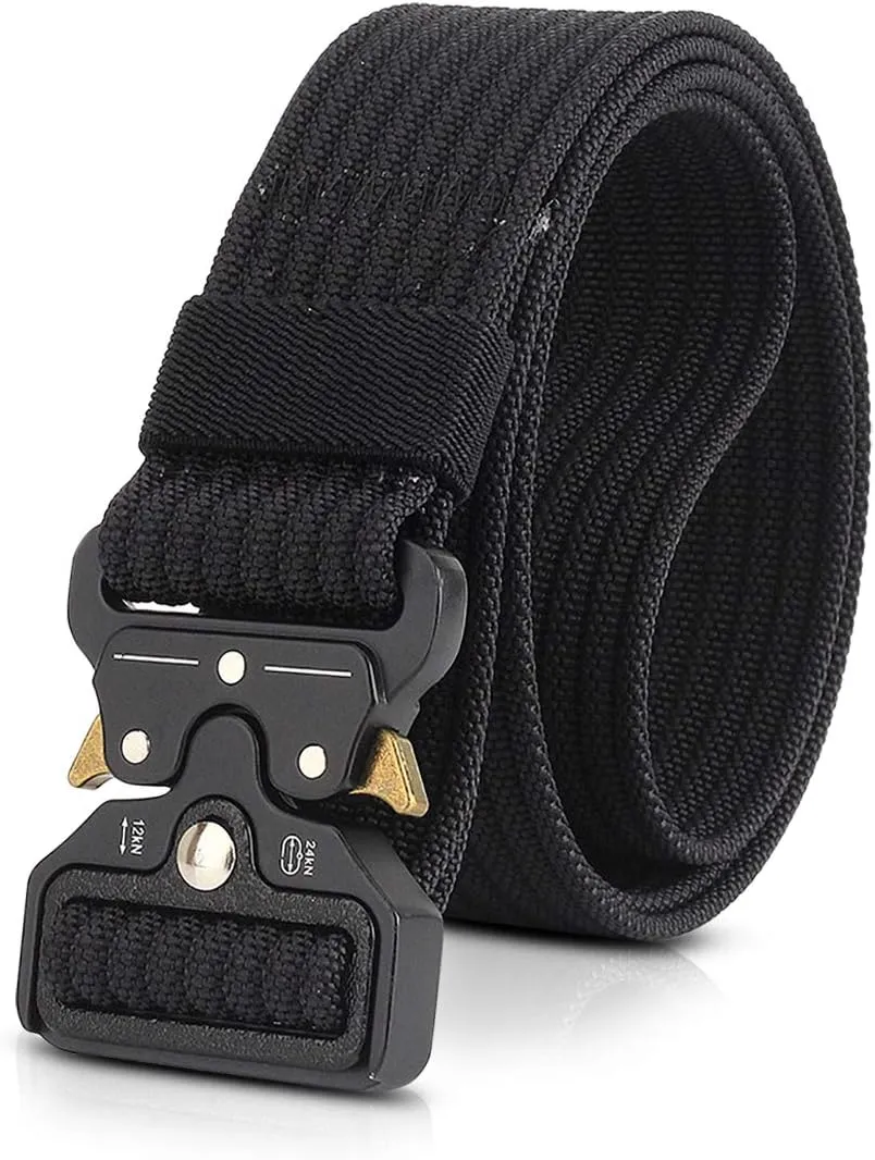 Men Tactical Belt 1.5 Inch Heavy Duty Belt Nylon Work Belt Quick-Release Metal Buckle for Molle Sport