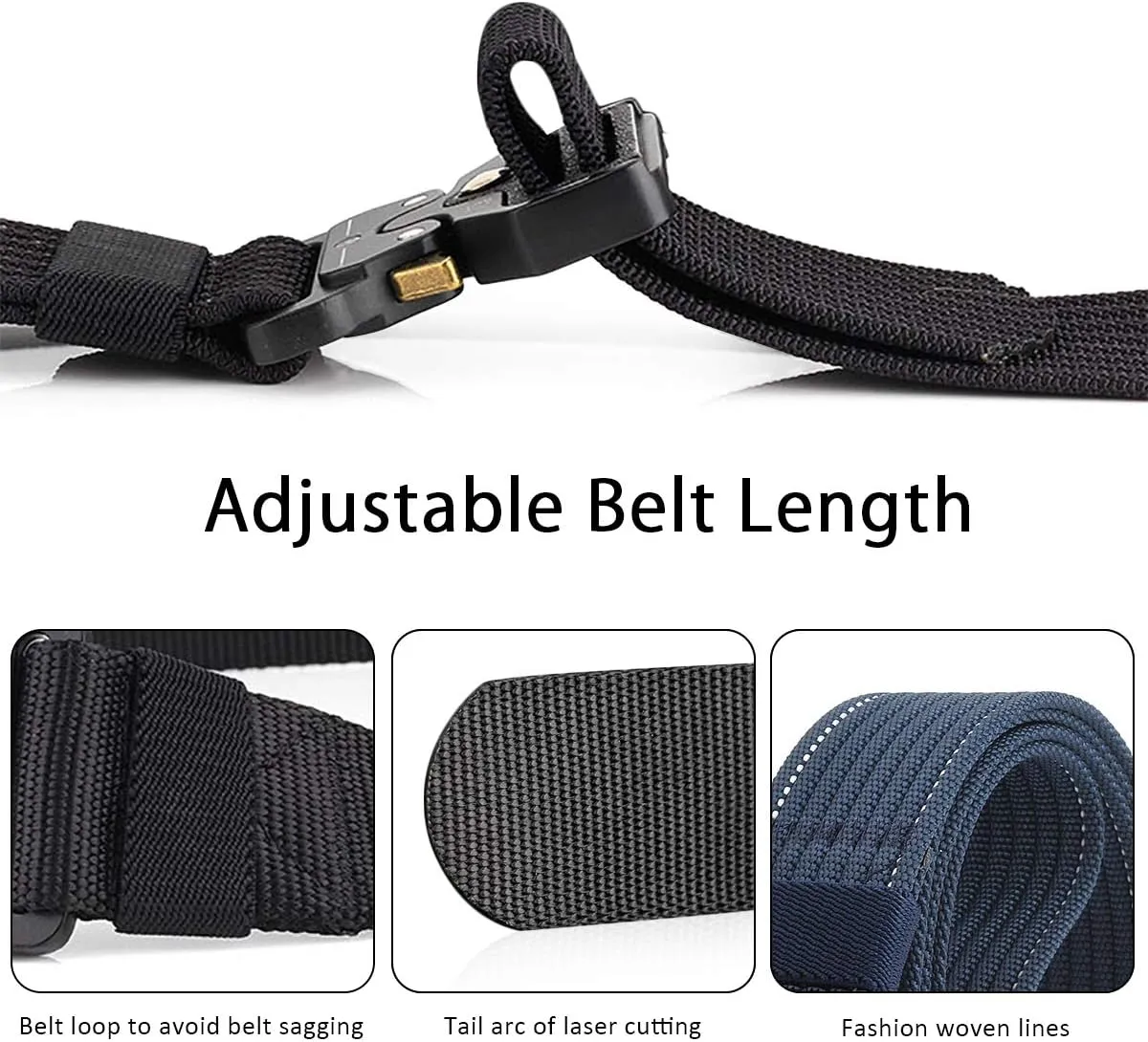Men Tactical Belt 1.5 Inch Heavy Duty Belt Nylon Work Belt Quick-Release Metal Buckle for Molle Sport
