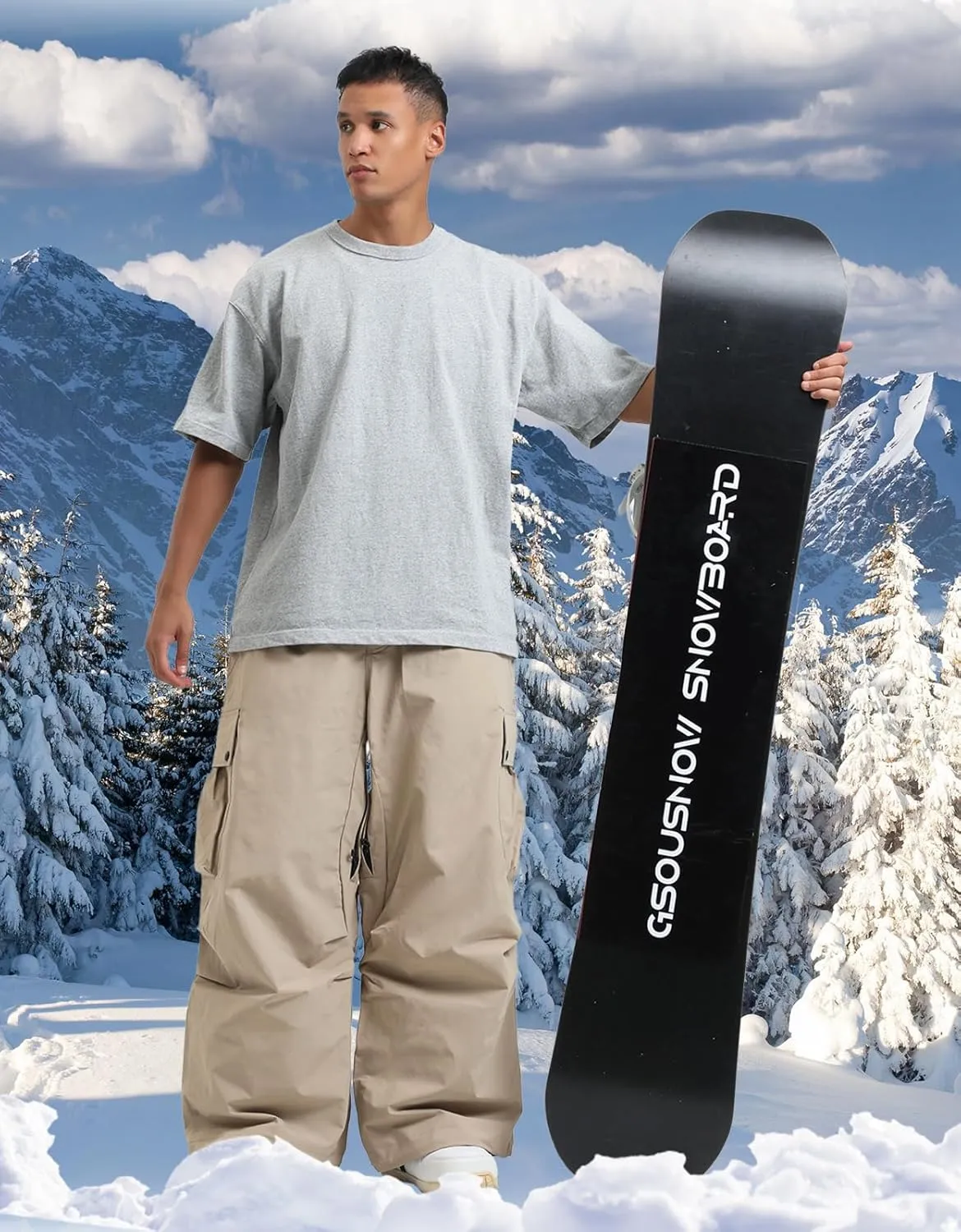 Men Women Snowboard Pants Snow Super Baggy Insulated Winterproof Waterproof Loose Ski Pants Outdoor