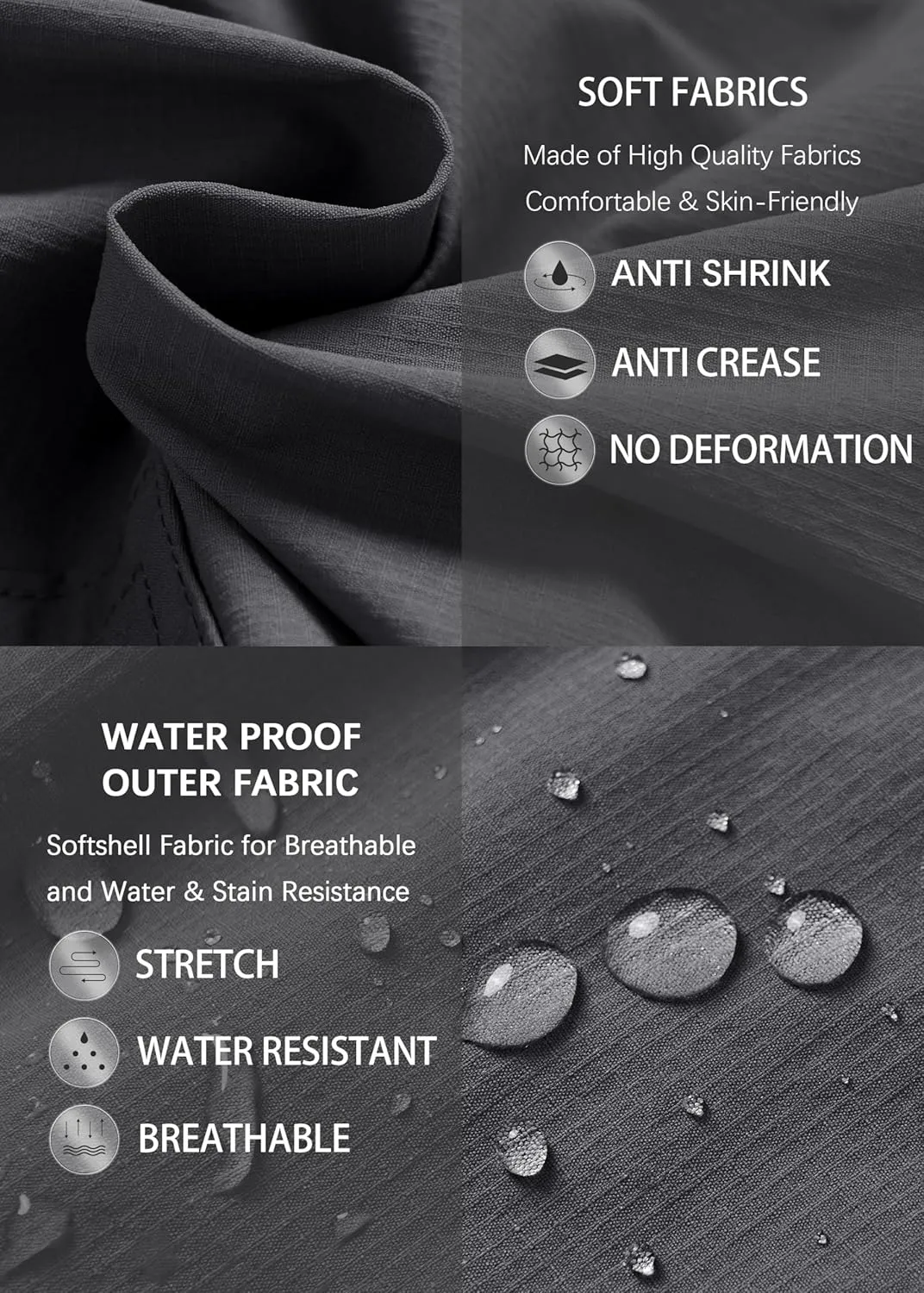 Men's Cargo Hiking Pants Lightweight Water Resistant Quick Dry Outdoor Fishing Travel Climbing Work Pants