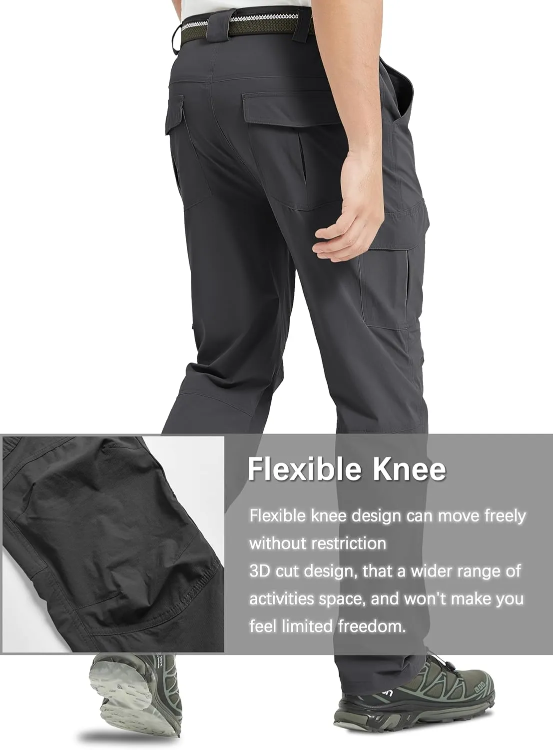 Men's Cargo Hiking Pants Lightweight Water Resistant Quick Dry Outdoor Fishing Travel Climbing Work Pants