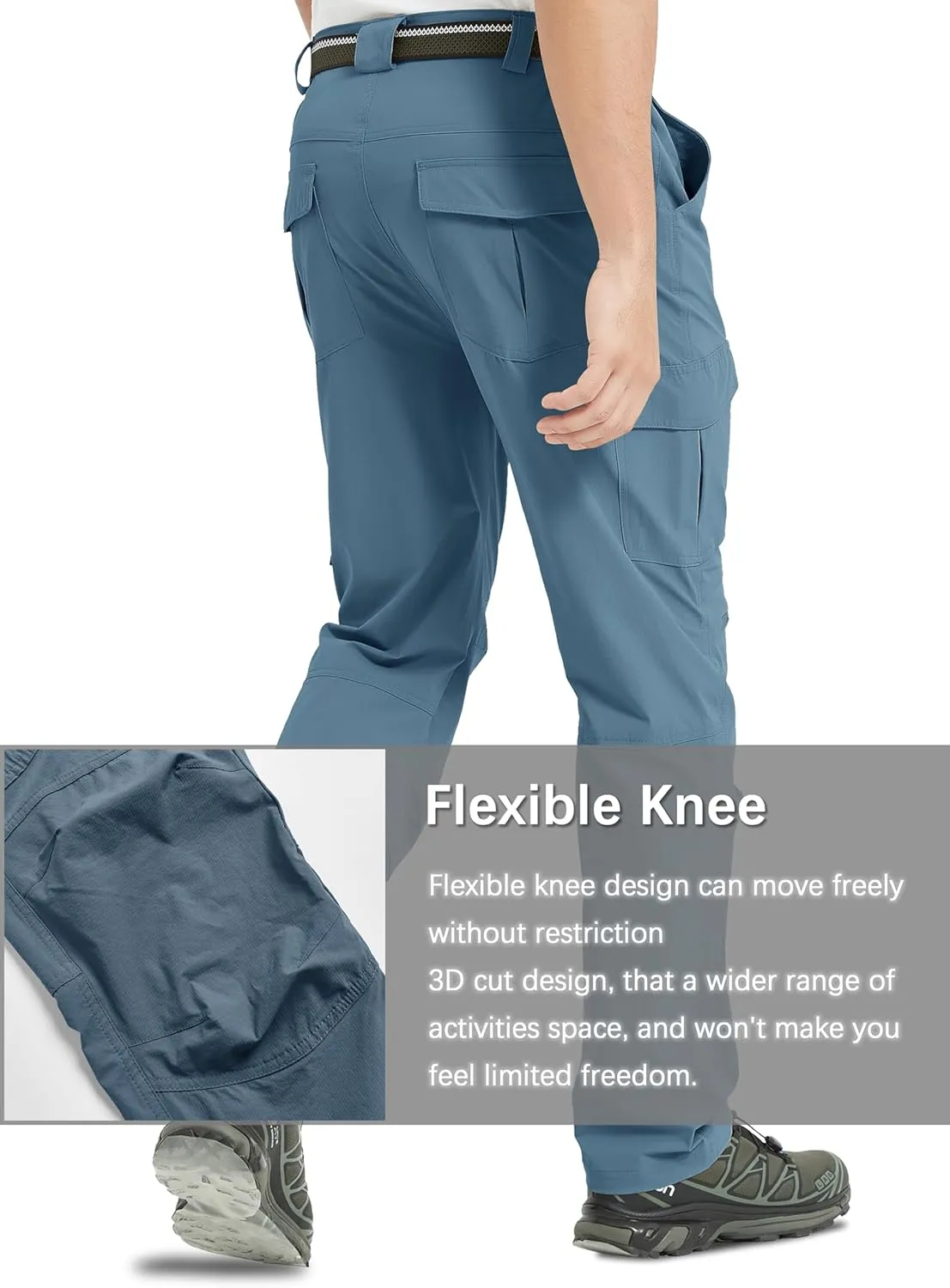Men's Cargo Hiking Pants Lightweight Water Resistant Quick Dry Outdoor Fishing Travel Climbing Work Pants