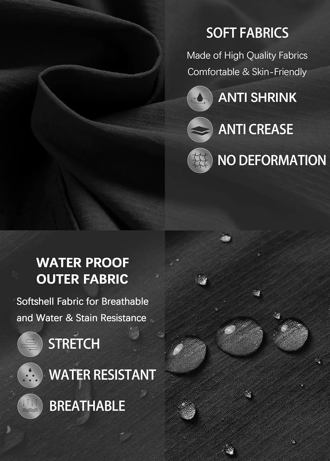 Men's Cargo Hiking Pants Lightweight Water Resistant Quick Dry Outdoor Fishing Travel Climbing Work Pants
