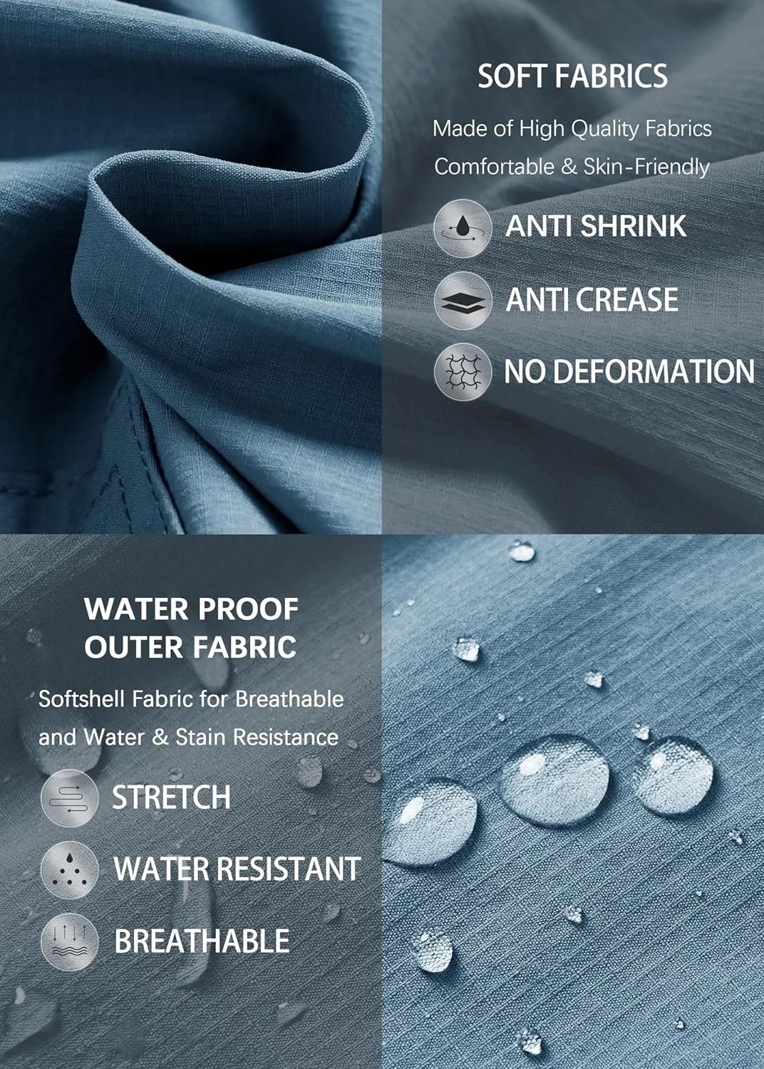 Men's Cargo Hiking Pants Lightweight Water Resistant Quick Dry Outdoor Fishing Travel Climbing Work Pants