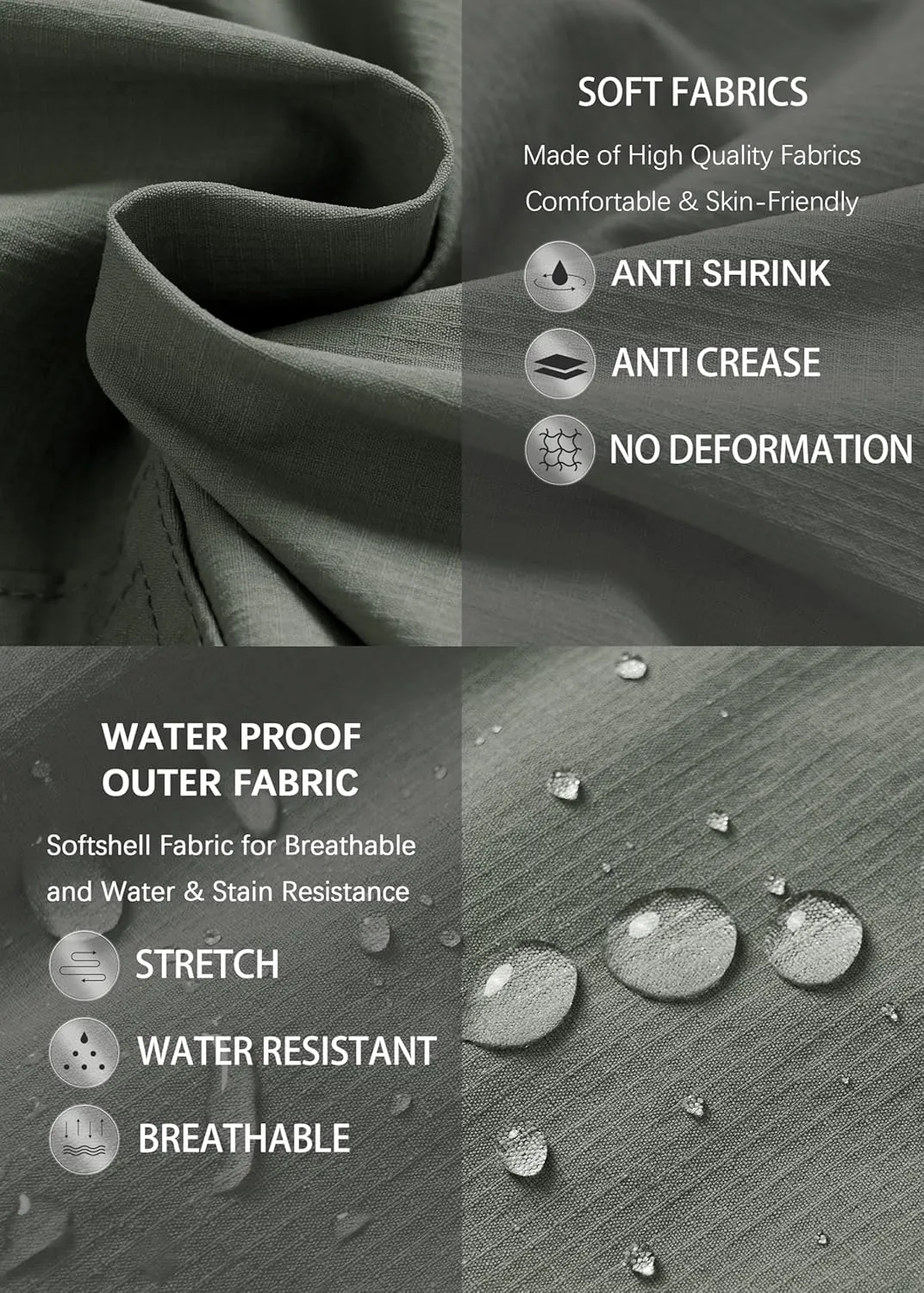 Men's Cargo Hiking Pants Lightweight Water Resistant Quick Dry Outdoor Fishing Travel Climbing Work Pants