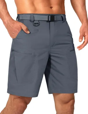 Mens Cargo Hiking Shorts Water Resistant Quick Dry Lightweight Breathable Tactical Shorts with Nylon Belt