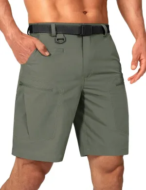 Mens Cargo Hiking Shorts Water Resistant Quick Dry Lightweight Breathable Tactical Shorts with Nylon Belt