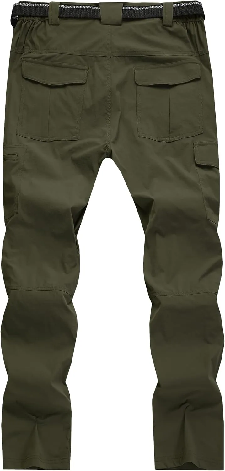 Men's Cargo Work Hiking Pants Lightweight Water Resistant Quick Dry Fishing Travel Camping Outdoor Breathable Multi Pockets