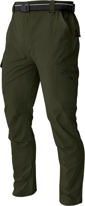 Men's Cargo Work Hiking Pants Lightweight Water Resistant Quick Dry Fishing Travel Camping Outdoor Breathable Multi Pockets