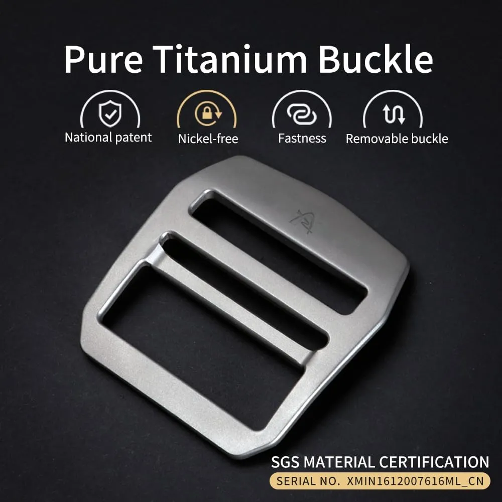 Mens Casual Nylon Belt - Hiking Belt With Titanium Buckle,Adjustable Work Belts For Heavy Duty(1 Buckle, 2 Straps)