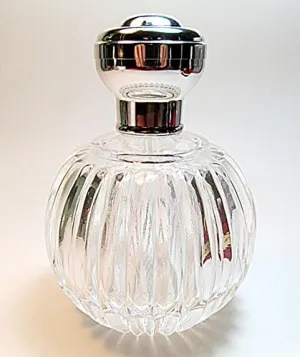 Men's Empty Glass refillable Perfume/Cologne Bottle with Silver Atomizer Spray Pump and Over Cap.