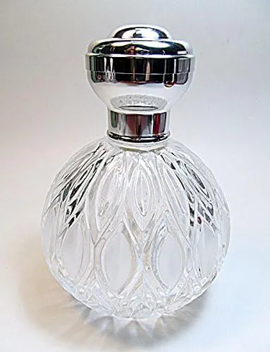 Men's Empty Glass refillable Perfume/Cologne Bottle with Silver Atomizer Spray Pump and Over Cap.