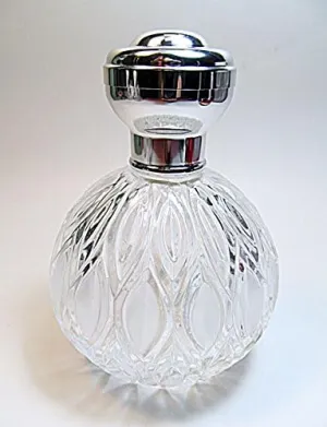Men's Empty Glass refillable Perfume/Cologne Bottle with Silver Atomizer Spray Pump and Over Cap.
