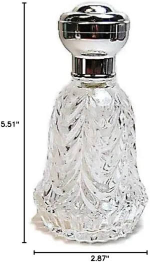 Men's empty glass refillable perfume/cologne bottle with silver atomizer spray pump and over cap.