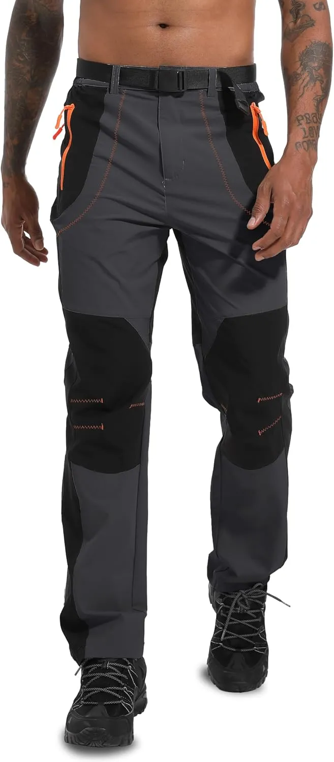 Men's Hiking Cargo Pants Outdoor Water Resistant Lightweight Quick-Dry Athletic Apparel, namely, Pants
