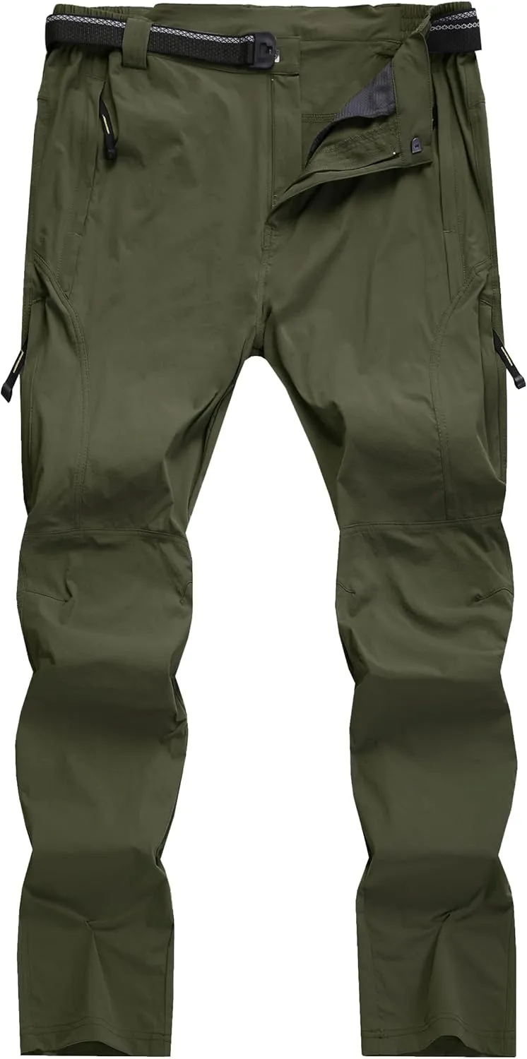 Men's Hiking Cargo Pants Quick-Dry Outdoor Water Resistant Lightweight Mountain Breathable Zipper Pocket Work Pants