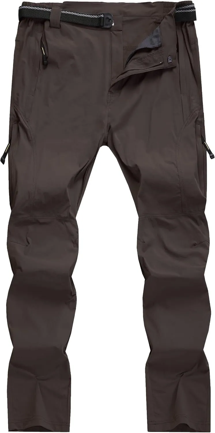 Men's Hiking Cargo Pants Quick-Dry Outdoor Water Resistant Lightweight Mountain Breathable Zipper Pocket Work Pants