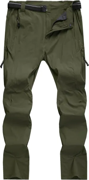 Men's Hiking Cargo Pants Quick-Dry Outdoor Water Resistant Lightweight Mountain Breathable Zipper Pocket Work Pants