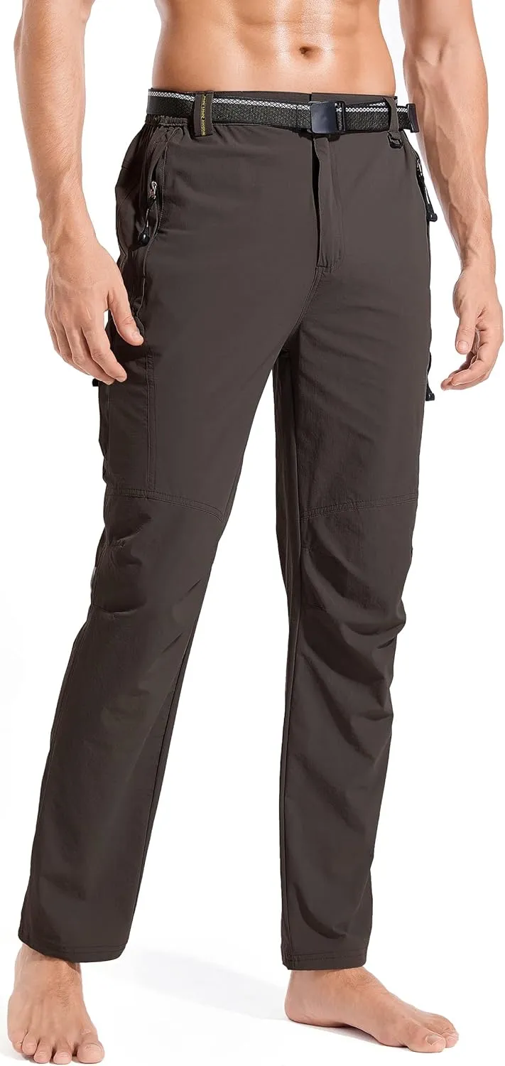 Men's Hiking Cargo Pants Quick-Dry Outdoor Water Resistant Lightweight Mountain Breathable Zipper Pocket Work Pants