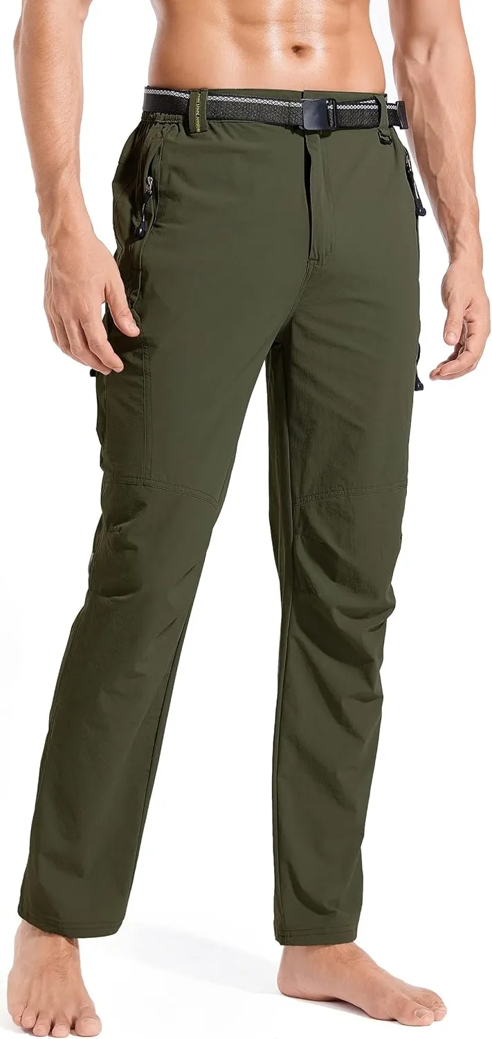 Men's Hiking Cargo Pants Quick-Dry Outdoor Water Resistant Lightweight Mountain Breathable Zipper Pocket Work Pants