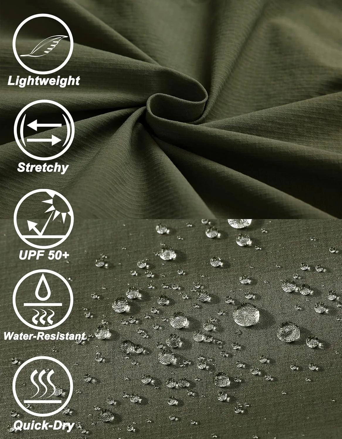 Men's Hiking Cargo Pants Quick-Dry Outdoor Water Resistant Lightweight Mountain Breathable Zipper Pocket Work Pants