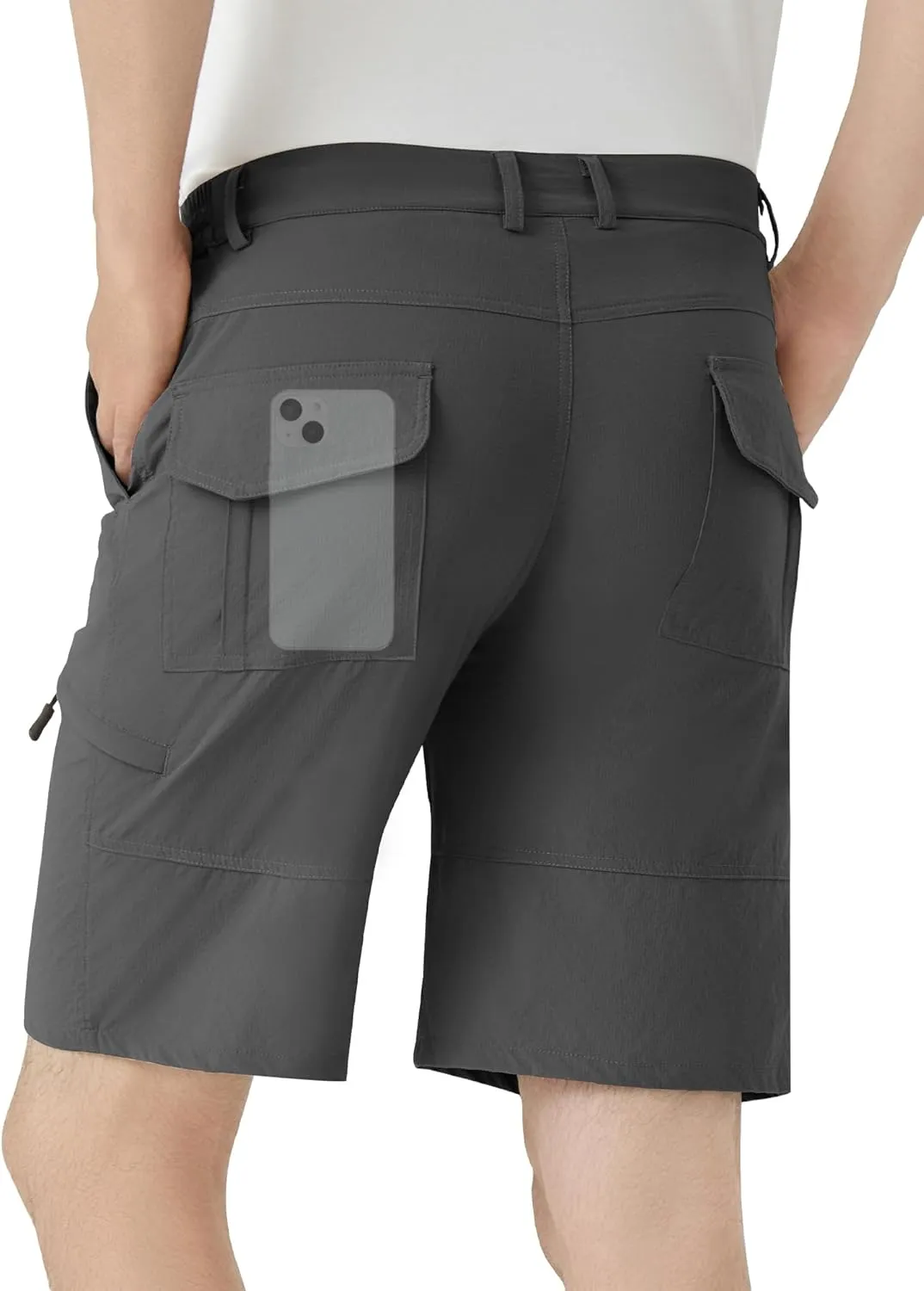 Men's Hiking Cargo Shorts 9" Stretch Quick-Dry Lightweight Outdoor Work Shorts with 6 Pockets for Casual Camping Fishing Golf
